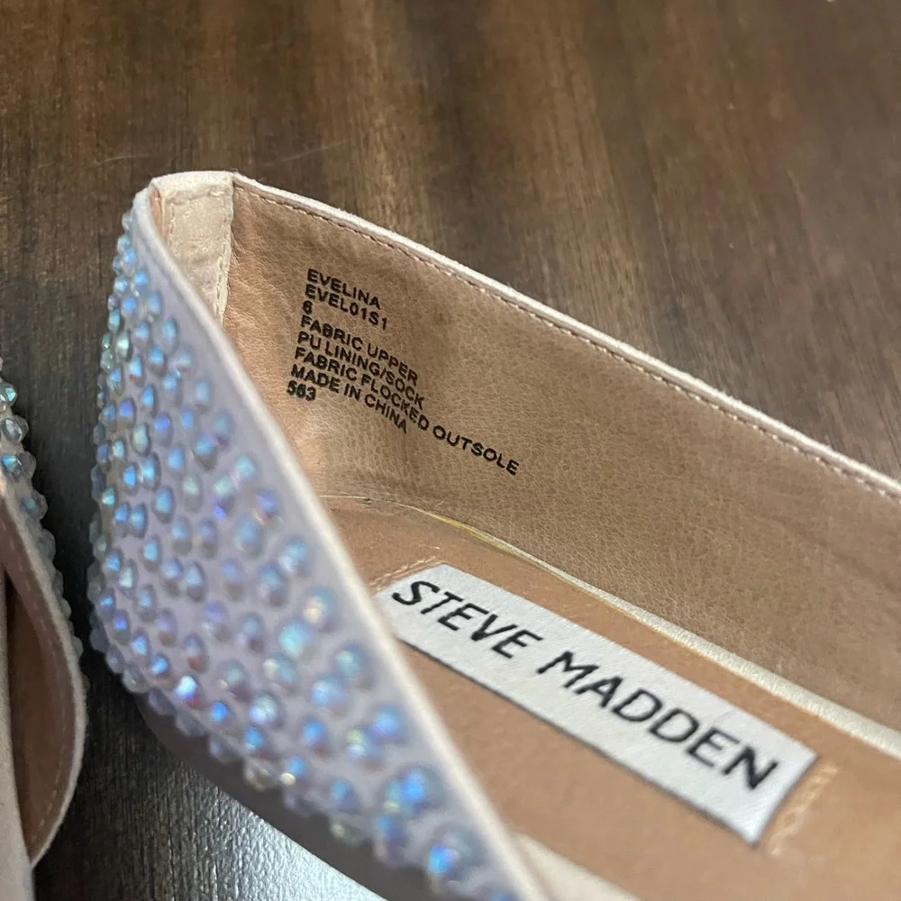 Steve Madden Rhinestone Embellished Flats - Beige - Picture 5 of 6